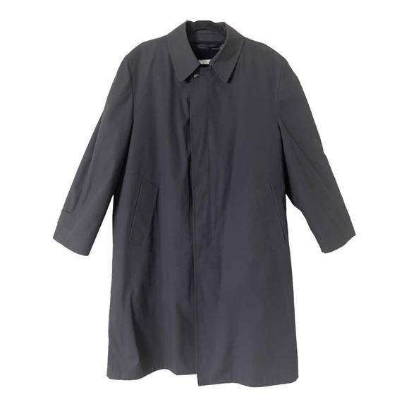 London Fog By Wamsutta Men’s Black Removable Fleece Liner Trench Coat 42 Short